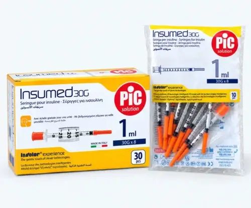 1 insumed 30G x 8 product bundle image Syringe PIC Insumed 1ml G30x8mm